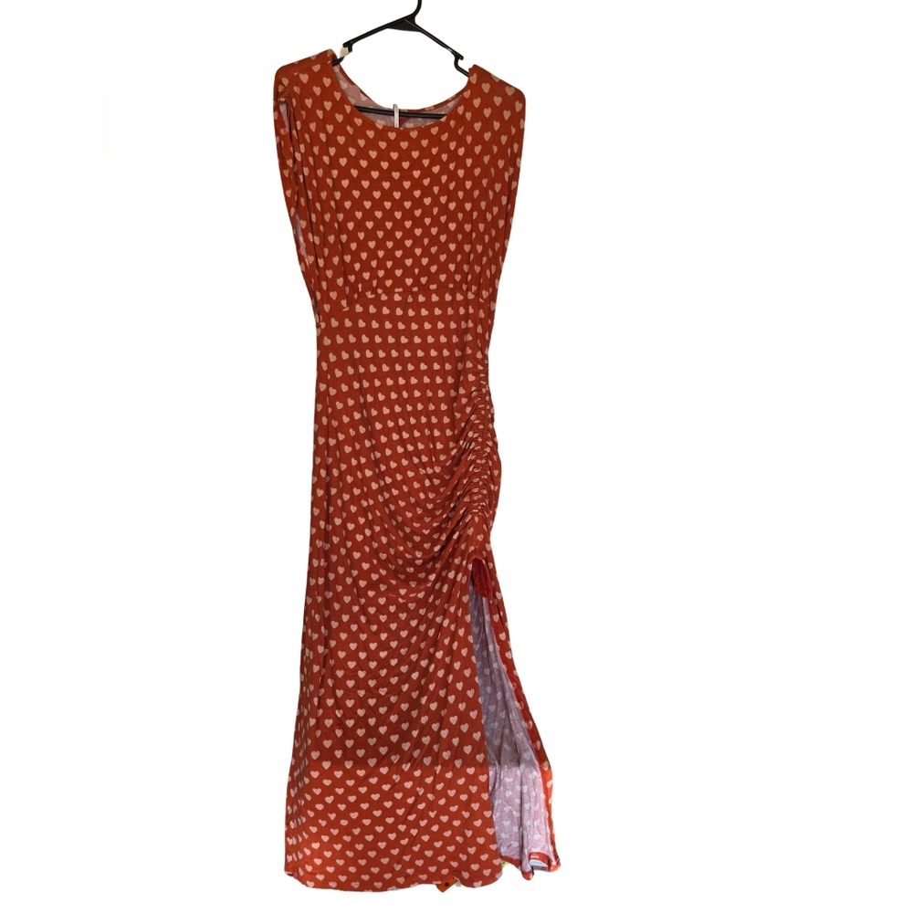 Free People Asymmetrical Orange Heart Dress